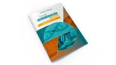 Portada del estudio de remuneración 2023-2024 en color azul y naranja.